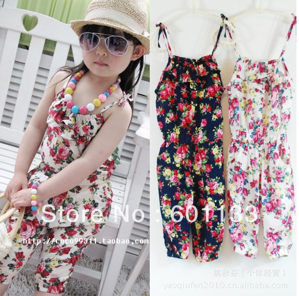 Free Shipping Girls Overall 90-170cm Baby Pants Girls Dress Suit Baby Girl Clothes Children Summer Wear 3 Styles 2 Group Size