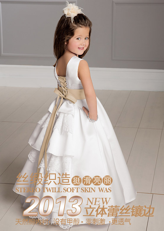 free shipping girls pageant wear ball gown flower girl dress