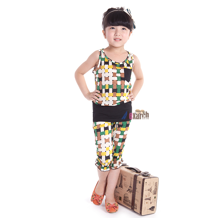 Free shipping Girls summer clothing cool breathable comfortable lovely vest t-shirt b2033
