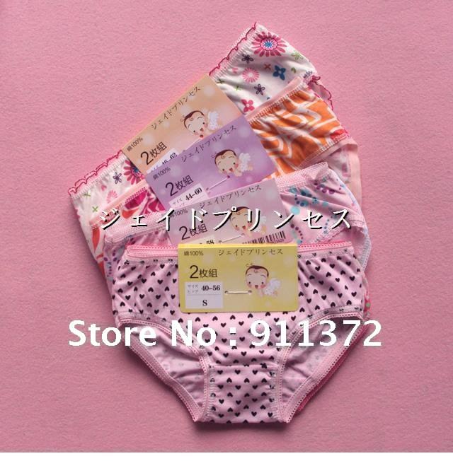 Free Shipping girls underwear lace a variety of multi-color 100% combed cotton briefs children underwear