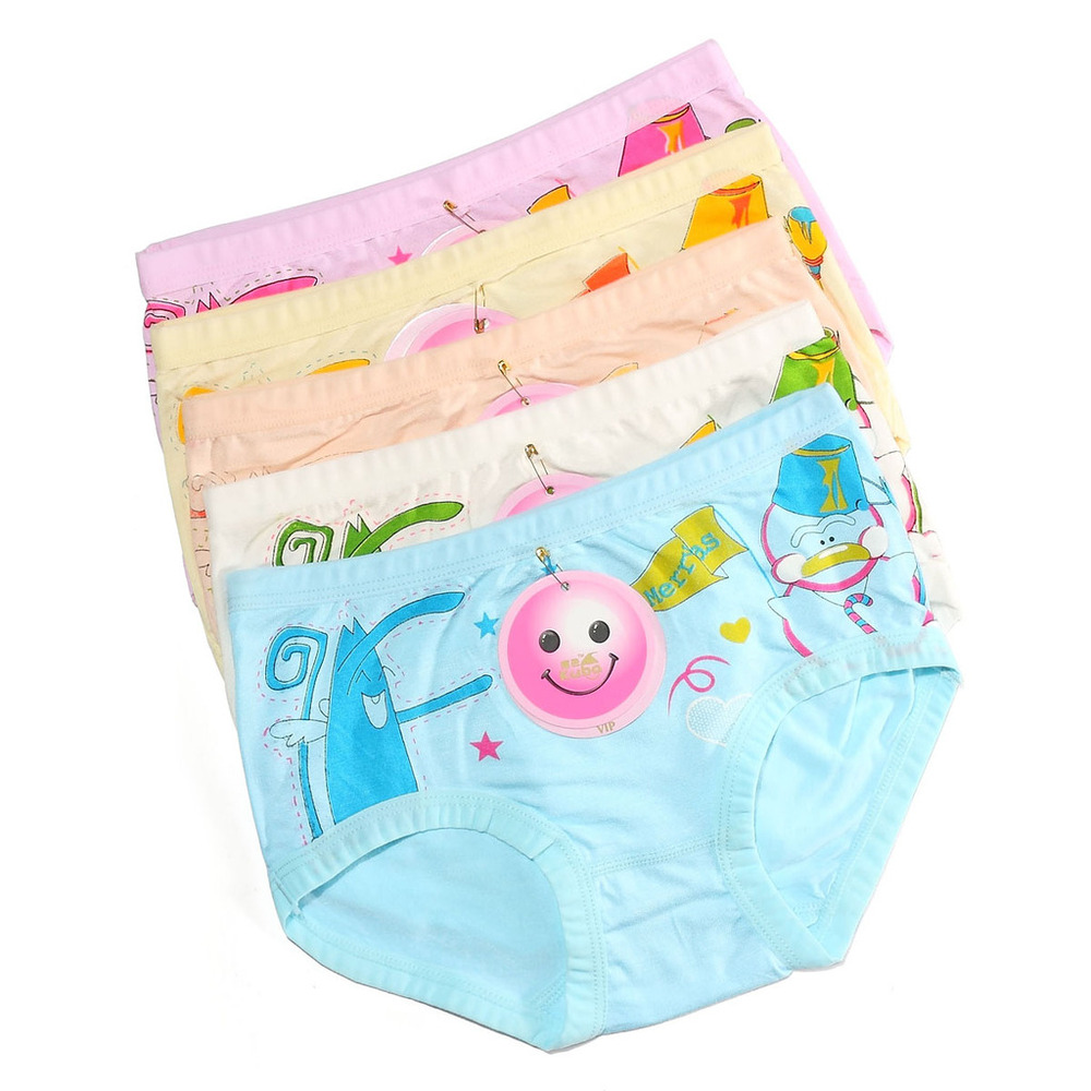 Free Shipping Girls Underwears Kids Briefs Underwears 5pcs/lot L Size Cotton Children Panties