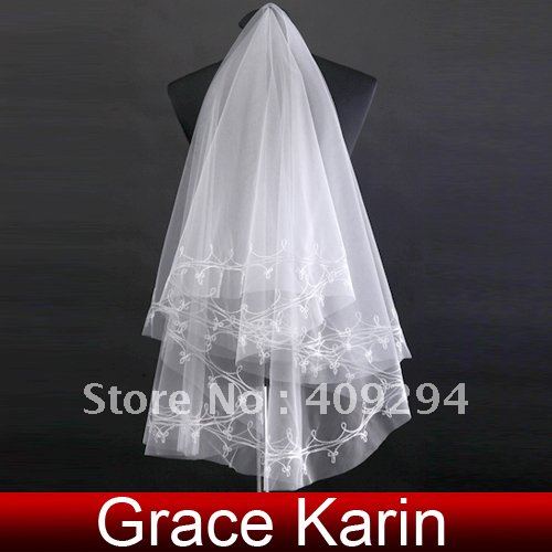 Free Shipping  GK 1.5M Bride Bridal Wedding Cathedral Cut Edge Veil Wedding CL2625