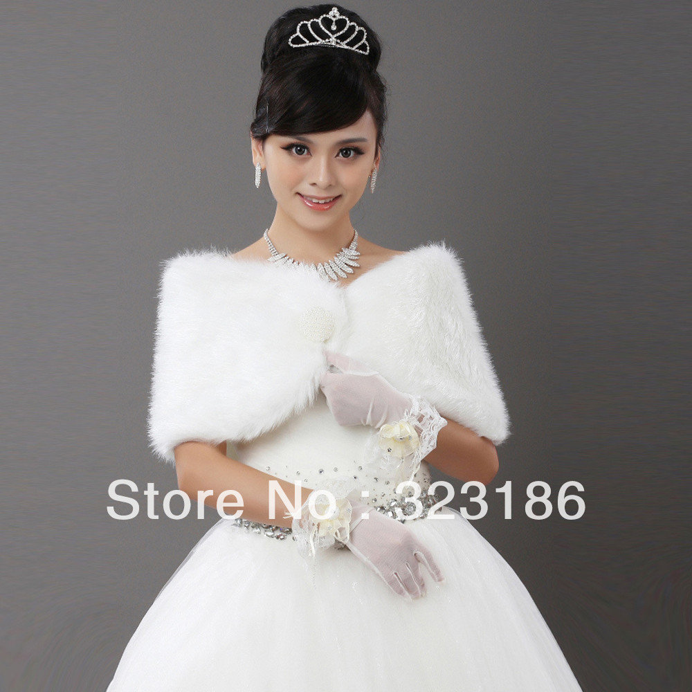 Free shipping GK Faux Fur Wedding Bridal Wrap Shawl Stole Tippet Jacket