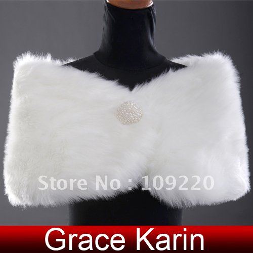 Free Shipping GK Faux Fur Wedding Bridal Wrap Shawl Stole Tippet Jacket CL2616