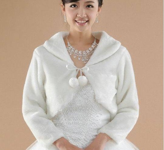 Free shipping GK Faux Fur Wedding Bridal Wrap Shawl Stole Tippet Jacket Coat Bolero