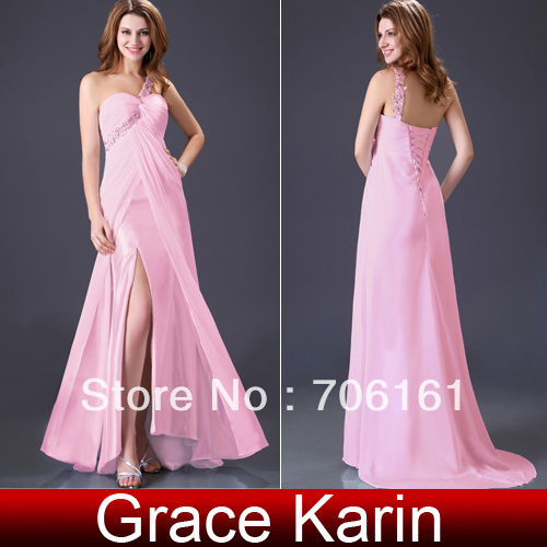 Free shipping!GK Stock One shoulder Formal Prom Wedding Bridesmaids Party dress size 8 Size CL3873