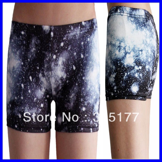 Free shipping Glittering Starry Sky Short Legging wholesale 10pieces/lot Mix order Tight high Shorts 2013 Women sexy pants 79146