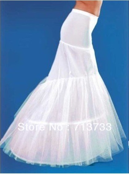 Free shipping GOOD price and quality ! mermaid petticoat 2 hoops white wedding dress crinolinedress