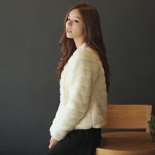 Free Shipping Good Quality  Hot Sale Korea Fashion Faux Fur Rabbit Hair Lady Warm Coat Jacket Fluffy Outwear EY -34