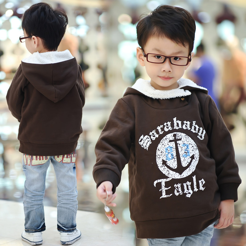 Free shipping good quality Sara 2012 child thickening thermal outerwear male child long-sleeve sweatshirt 721034