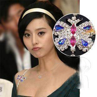 Free shipping Gorgeous big butterfly metal shoulder strap diamond shoulder strap underwear shoulder strap