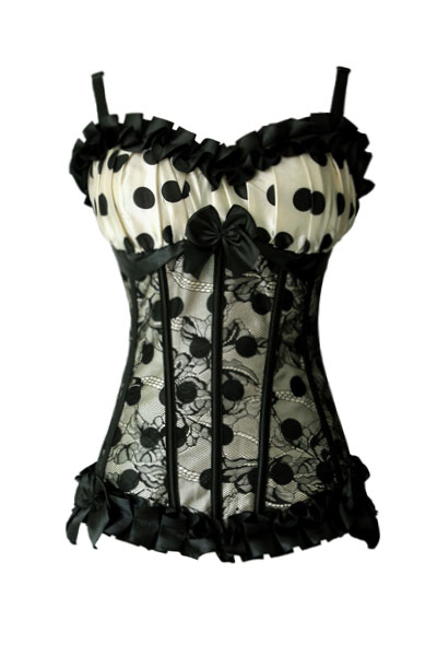 Free Shipping!!! + Gorgeous Corset ( TB5236a1 ) It Boasts Three Black Bow Ribbons At The Top And Bottom Of The Corset.