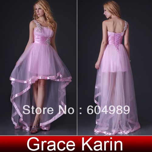 Free Shipping Grace Karin Sexy One Shoulder Tulle Bridesmaid Party Ball Evening Prom Dress CL3829