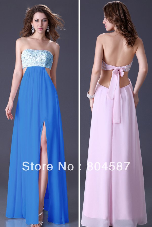 Free shipping!!Grace Karin Stylish Strapless Sequins Embellished Party Long Evening Dress ,CL3437