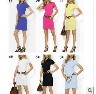 free shipping Grid cotton slim one-piece dress polo one-piece dress,, polo medium teeF24