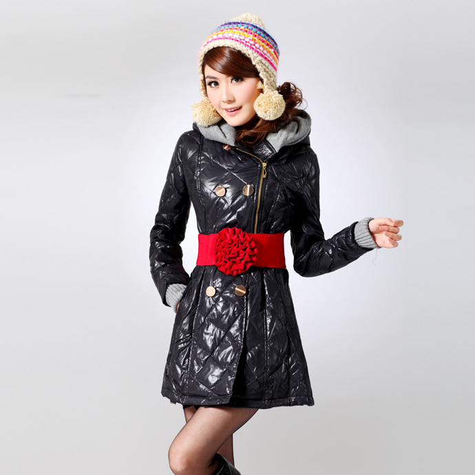 Free Shipping, H080191 m gentlewomen cap double breasted fashion slim down coat 158