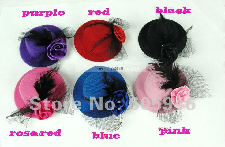 Free shipping hair cap clip.hair decorations, feather  headdress flower Royalty wedding party gift hats wholesale  12piece/lot