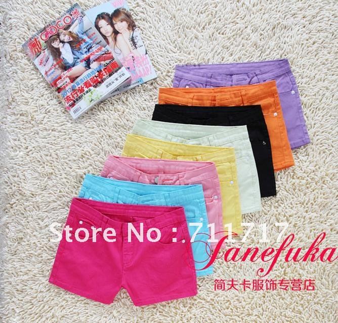 Free shipping Han edition big yards bull-puncher knickers female summer candy color color shorts hot pants