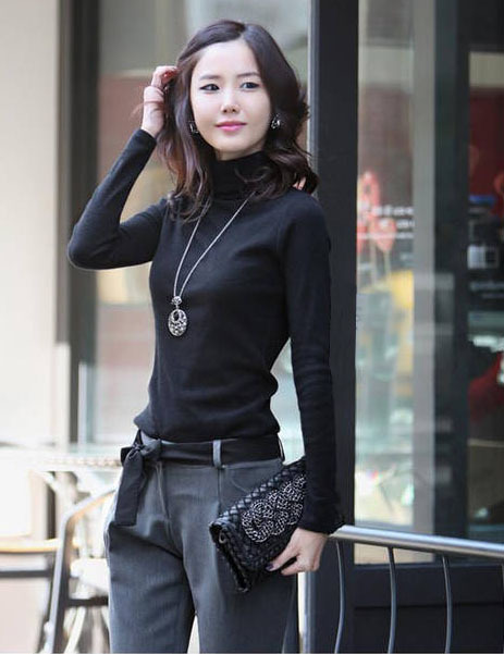 Free Shipping! Handsome Women Clothing, Fashion Turtleneck Woolen Cotton Sweater Shirt Women, Knitting Sweater DN316DS