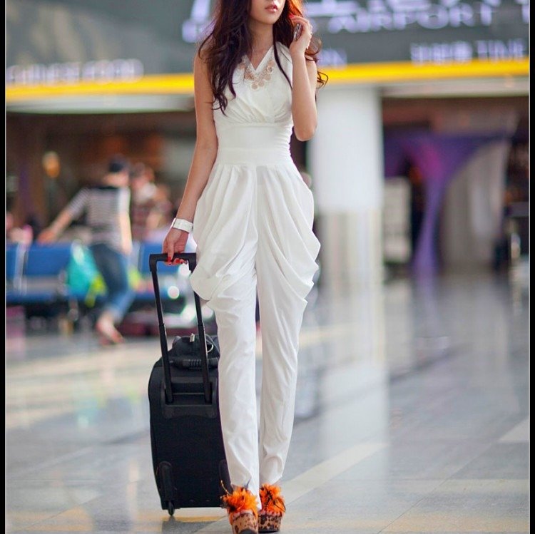 Free Shipping! Harem Pants Jumpsuit Fashion V-neck Sleeveless Jumpsuit Trousers 2012 P0590#