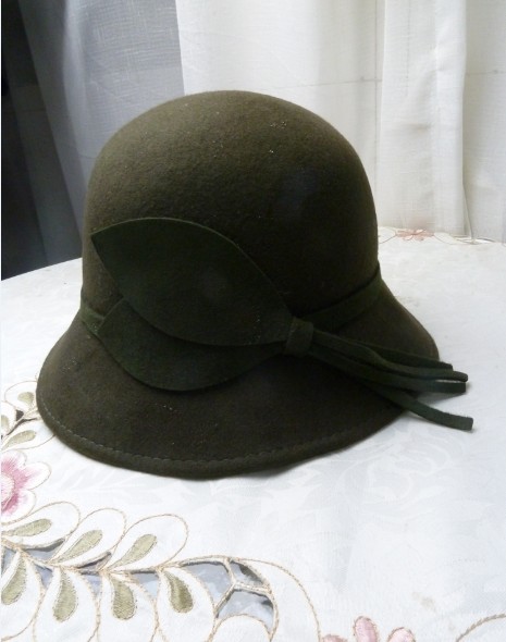Free Shipping Hat Army Green fedoras full women's wool warm hat bucket hats