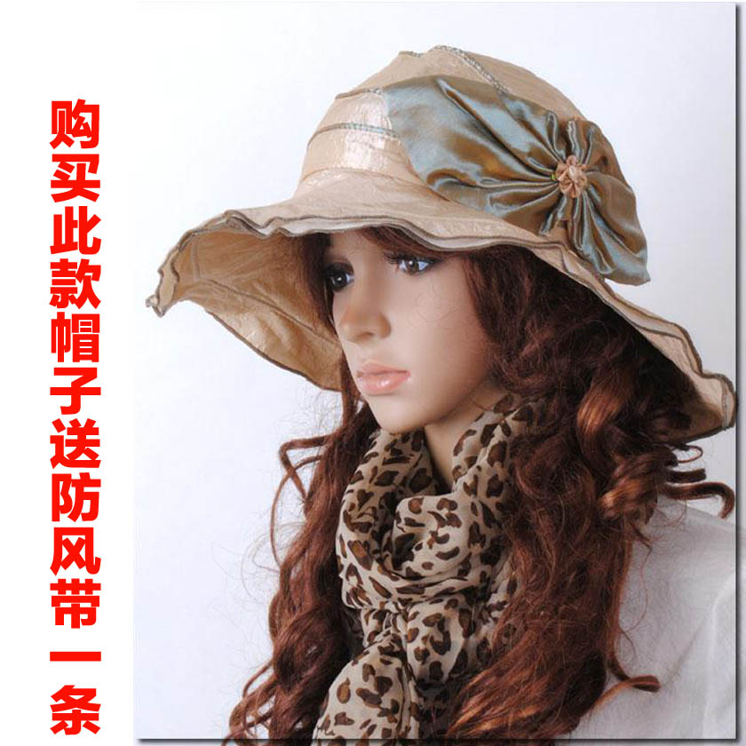Free shipping Hat female summer women's anti-uv sun hat large-brimmed hat sun beach hats sunbonnet