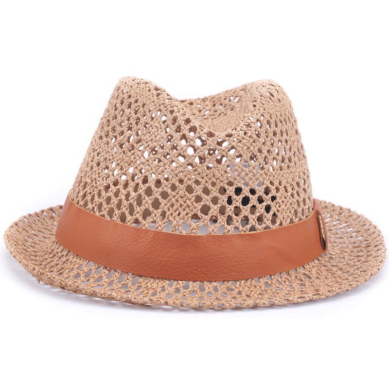 Free Shipping Hat male female summer cutout jazz fedoras hat small taper fashion beach straw braid hat