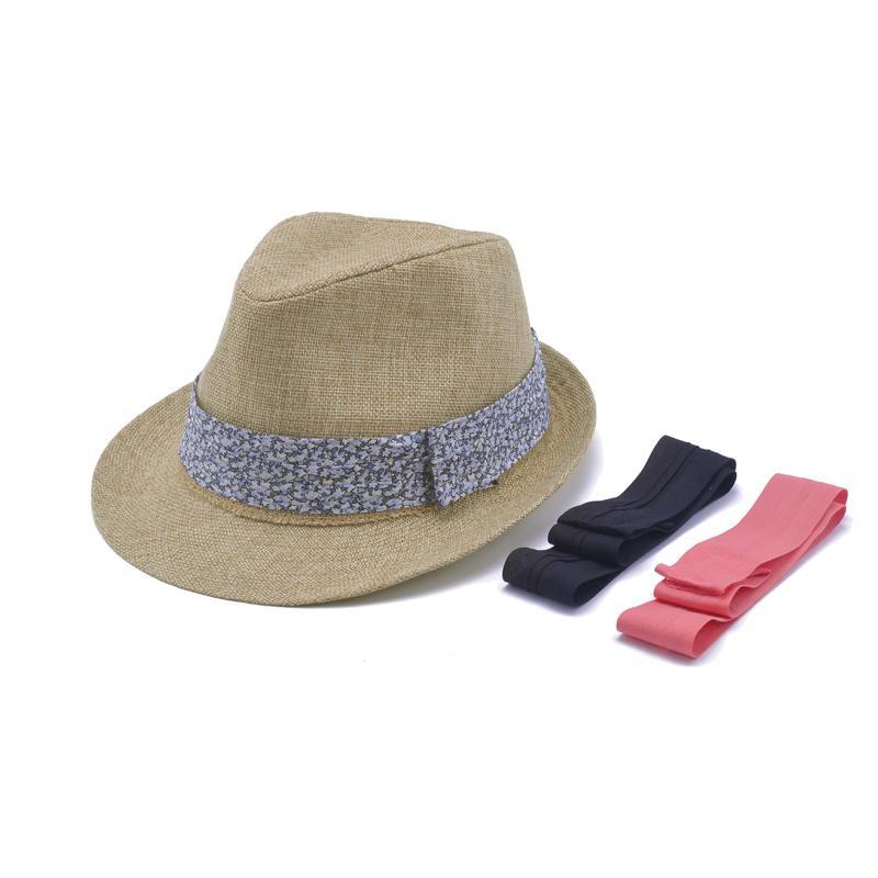 free shipping Hat male female summer strawhat linen jazz hat small fedoras decoration belt