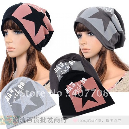 Free shipping! hat male Women women's five-pointed star turban letter casual cap hip-hop hiphop cap 5pc/lot 335