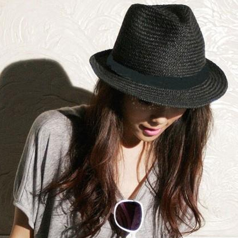 Free shipping Hat sunbonnet spring and summer fashion millinery fedoras jazz hat beach cap strawhat