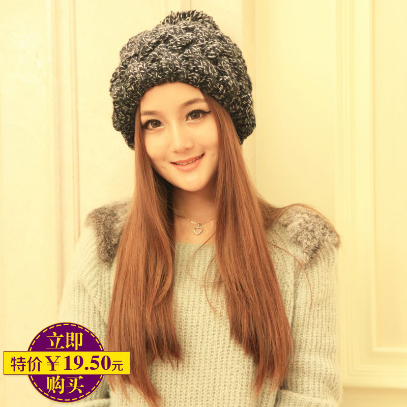 free shipping Hat women's autumn and winter twisted multicolour knitted hat winter thermal sphere knitted hat female