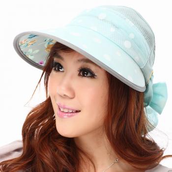 free shipping Hat women's summer sun hat visor polka dot sunbonnet 11075