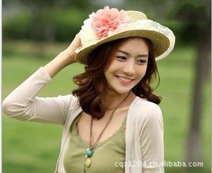 free shipping hats for women lace flowers knitting large brimmed sun hat
