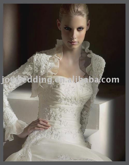Free shipping High quailty Fashion satin taffeta short wedding bridal jacket WJ0004