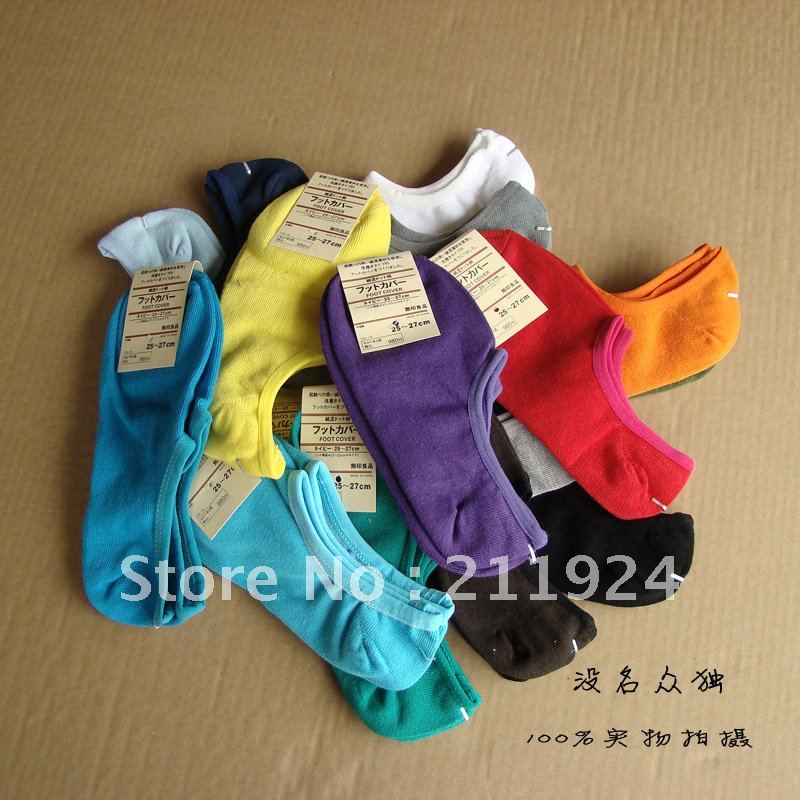 Free shipping high quality 2012 brief solid color candy color socks invisible slippers socks special price 40% off