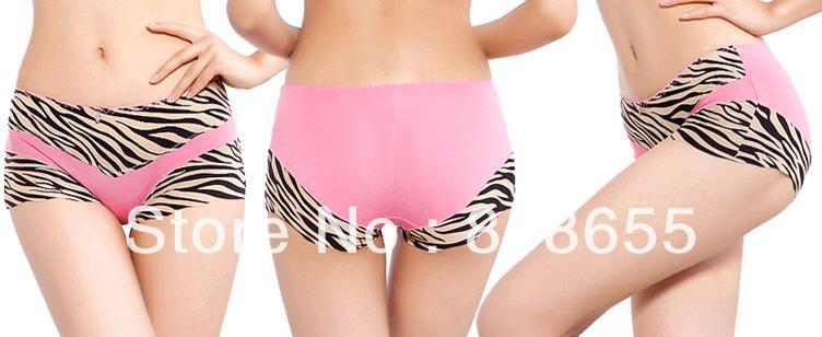 free shipping High Quality bamboo fiber leopard Sexy Lady's women Underwear Carry buttock female  underwear