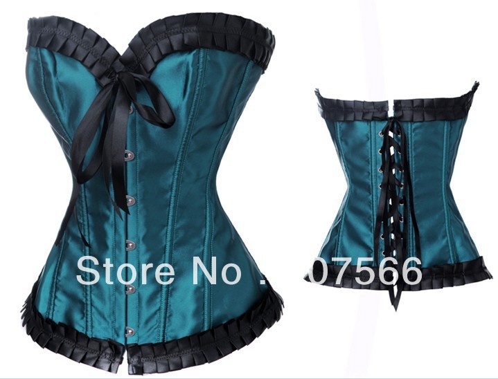Free Shipping High Quality Best Selling Green Sexy Bustier/Corset /Sexy Lingerie +G String./Size S-XXL