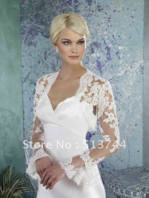 free shipping  High Quality   Charming attractive   Lace   Bridal Wedding   Bolero Jacket
