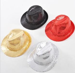 Free shipping High quality child basic paillette hat jazz hat fedoras hat Q345