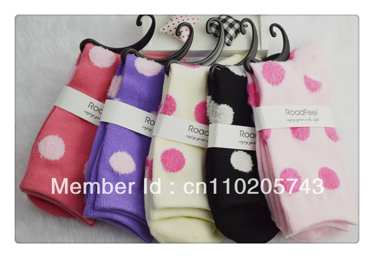Free shipping high quality combed cotton women socks  keep worm soft lovely 5 color mixed 20pair/lot