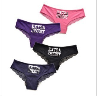 free shipping! HIGH QUALITY excellent cotton I love pink letter printed ladies' panties underwear