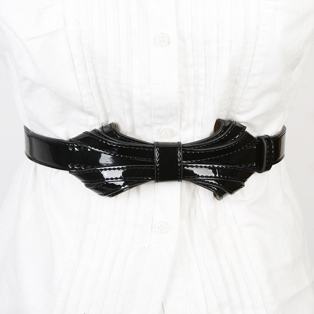 Free shipping high-quality fashion ladies belts Fantastic Bowknot Patent Leather Waist Belt Women Belt Fashion Belt souBT-B438ow