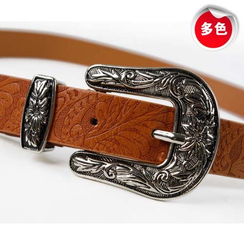 Free shipping  high-quality fashion ladies belts Women Pin Buckle Tooled Faux Leather Belt women's belt BT-B386