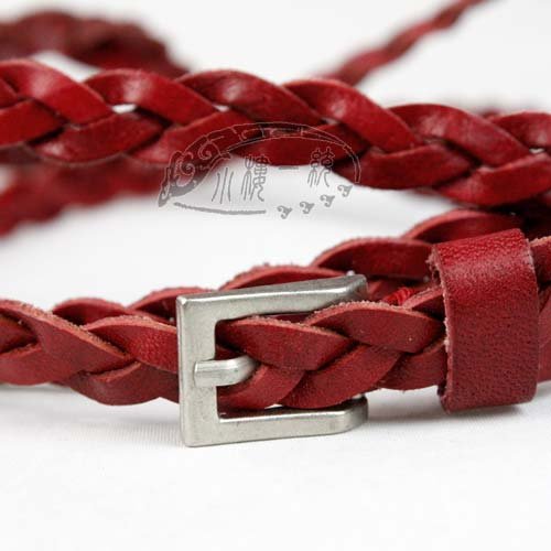 Free shipping high-quality fashion ladies belts Women Skinny Woven Braided Double Wrap Genuine Leather Fashion Belt ouBT-A090so