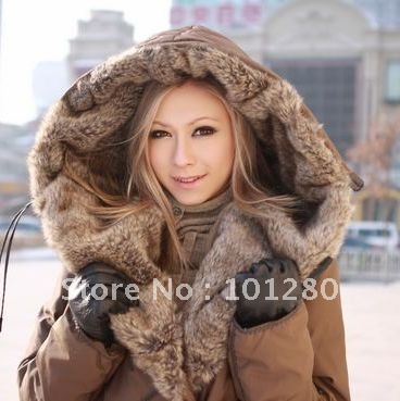 Free shipping high quality Fashion winter medium-long ladies down coat thermal large fur collar down jacket outwear