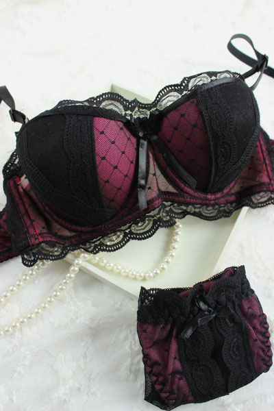 free shipping High quality french lace sexy bra set luxury charming women's underwear