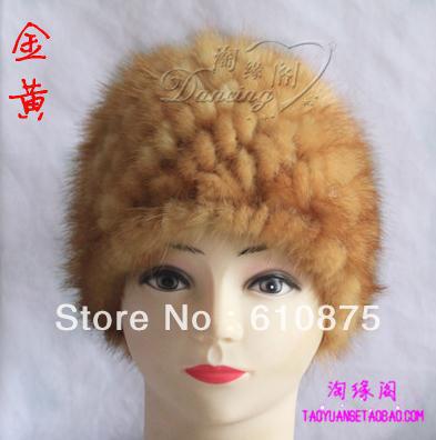 free shipping high quality Mink hair hat knitted mink hat fur hat multicolor