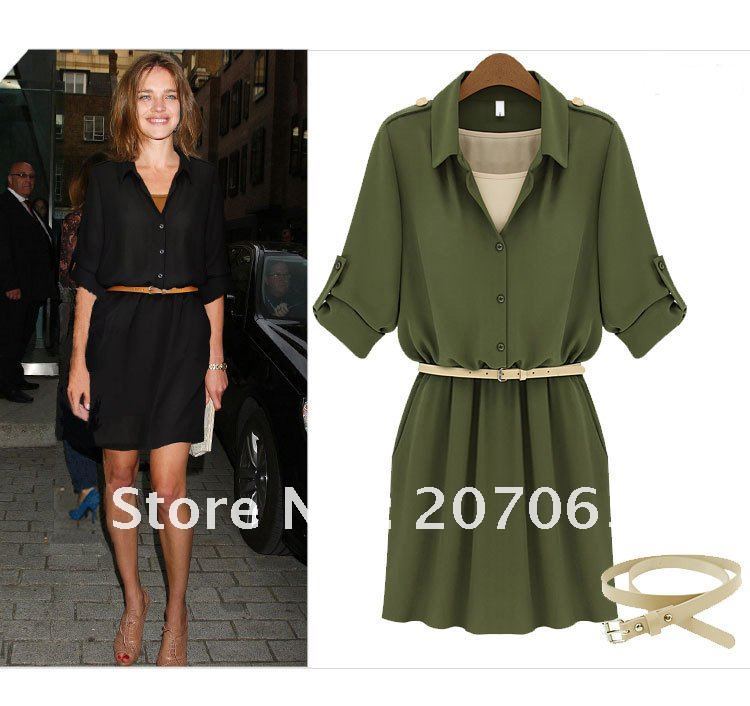 Free shipping high quality  new style women dress, ladies dress.fashion dress with belt  2 colours size S,M,L,XL