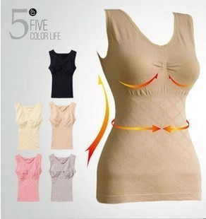 Free shipping high quality Shapewear les split sleeveless thin seamless underwear vest shaper bra corset slimming clothes tight