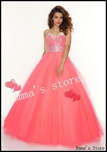 Free Shipping High Quality Sparkle 2013 Low Price Popular A-Line Sweetheart Beaded Watermelon Formal Gowns Quinceanera Dresses
